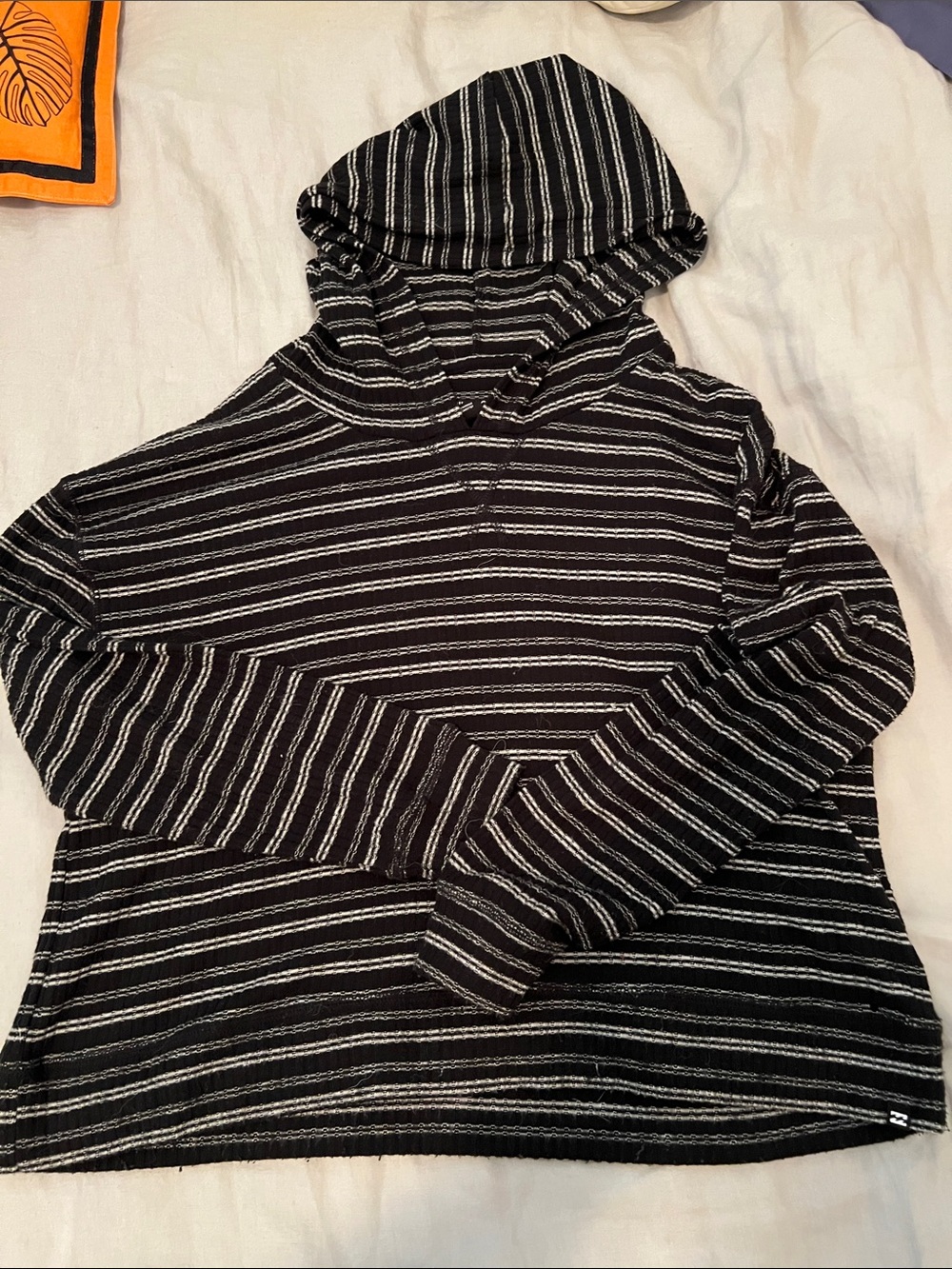 Billabong Striped Black & White Hooded Coord Hoodie and Pant Set